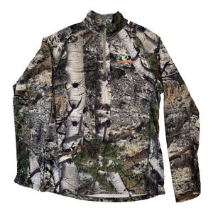 Mossy‎ Oak Pullover Mens Medium Camo Half Zip Real Tree Hunting Outdoor Gorpcore